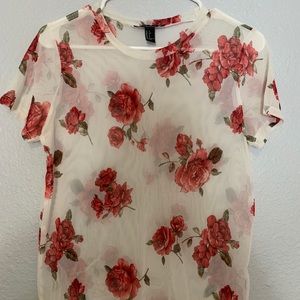 Mesh floral top